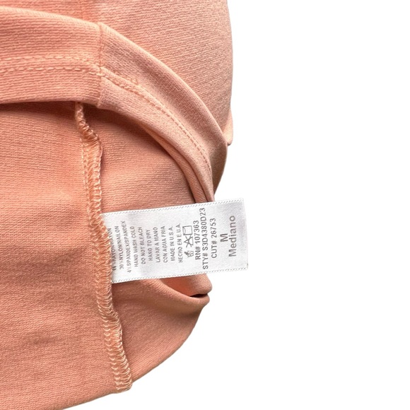 Lulus Solemio Peach Coral Bodycon Cutout Dress Sz M cross back strappy - Picture 5 of 5